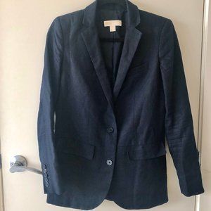 Michael Michael Kors Navy Blue 100% Linen Blazer